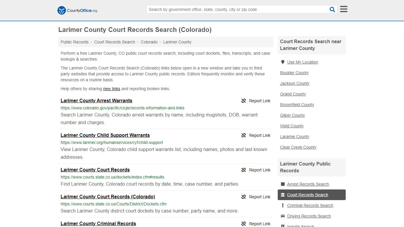 Larimer County Court Records Search (Colorado) - County Office